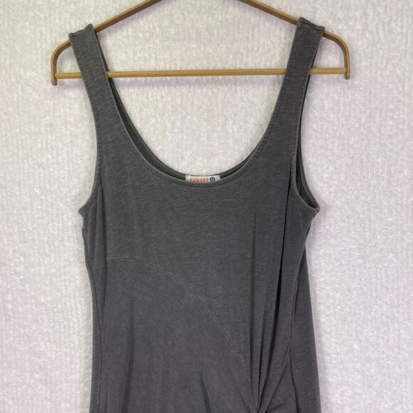 Sundry Gray Twist Front Sleeveless Maxi Dress Size 3 - Picture 3 of 11